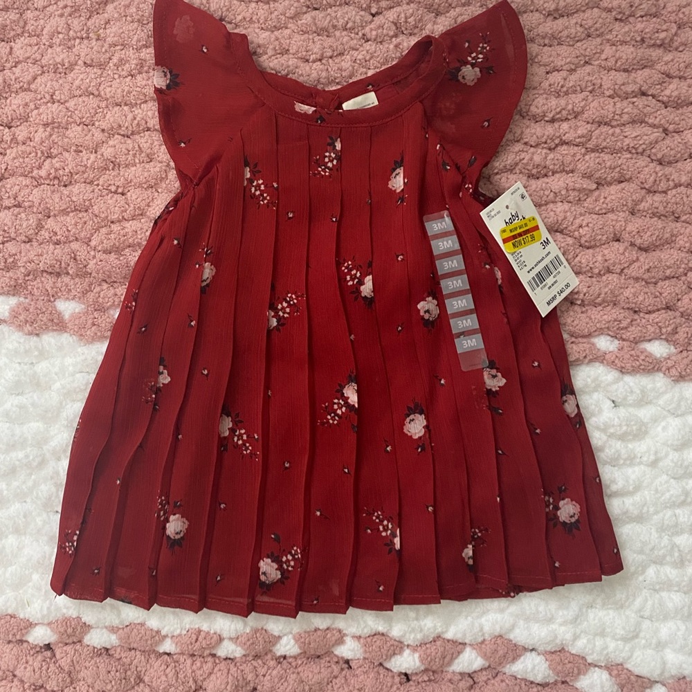 Oshkosh Baby Pretty Red Dress 3 months NWT
